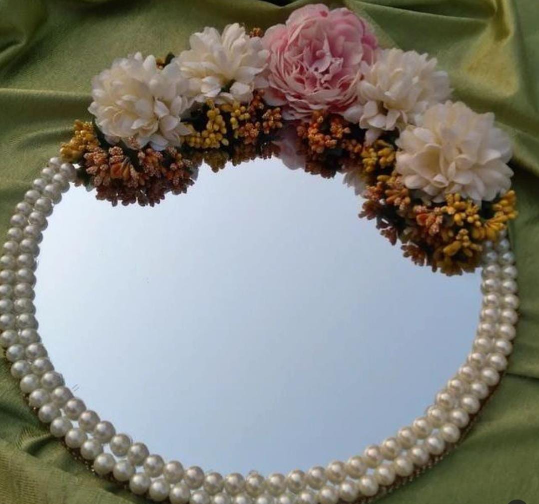Personalized Nikah Mirror with Custom Names & Quranic Verse (78:8) - Floral Decor - Image 3
