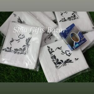 Combo Pack of 10: Ashk-e-Gham White Cotton Rumal for Majlis & Tabarruk