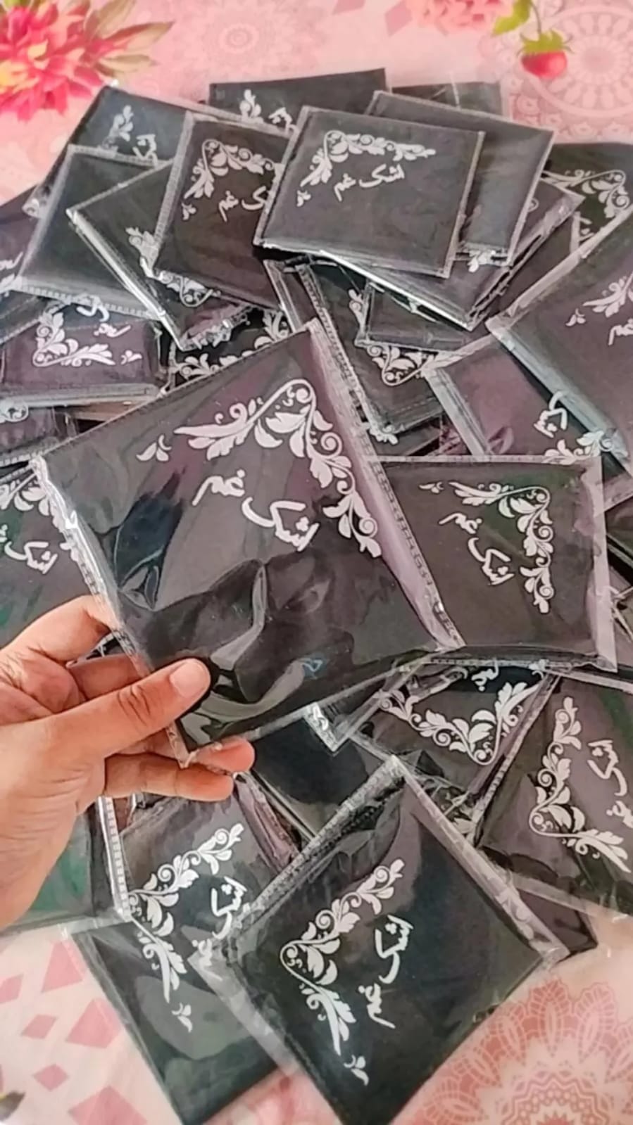 Combo Pack of 10: Ashk-e-Gham White Cotton Rumal for Majlis & Tabarruk - Image 3